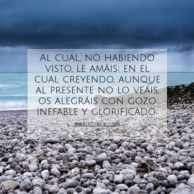 Picture 07 - 1 Pedro 1:8 RVA - Al cual, no habiendo visto, le amáis; en el cual - Bible Verse Picture
