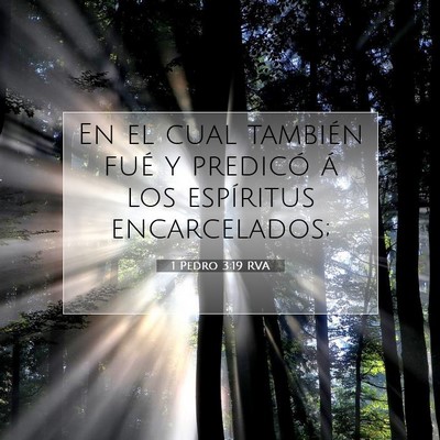 Picture 07 - 1 Pedro 3:19 RVA - En el cual también fué y predicó á los - Bible Verse Picture