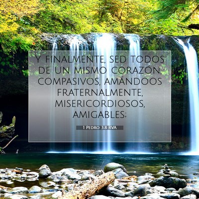 Picture 07 - 1 Pedro 3:8 RVA - Y finalmente, sed todos de un mismo corazón, - Bible Verse Picture