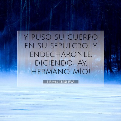Picture 07 - 1 Reyes 13:30 RVA - Y puso su cuerpo en su sepulcro; y endecháronle, - Bible Verse Picture