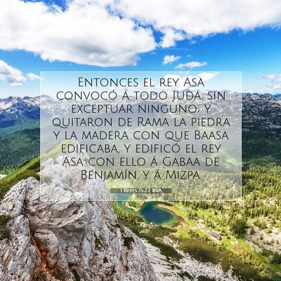 Picture 07 - 1 Reyes 15:22 RVA - Entonces el rey Asa convocó á todo Judá, sin - Bible Verse Picture