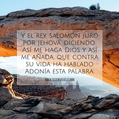 Picture 07 - 1 Reyes 2:23 RVA - Y el rey Salomón juró por Jehová, diciendo: - Bible Verse Picture