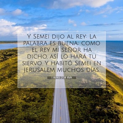Picture 07 - 1 Reyes 2:38 RVA - Y Semei dijo al rey: La palabra es buena; como el - Bible Verse Picture