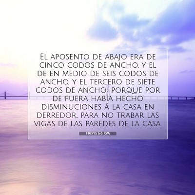 Picture 07 - 1 Reyes 6:6 RVA - El aposento de abajo era de cinco codos de ancho, - Bible Verse Picture