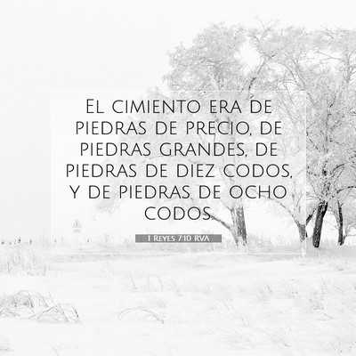 Picture 07 - 1 Reyes 7:10 RVA - El cimiento era de piedras de precio, de piedras - Bible Verse Picture
