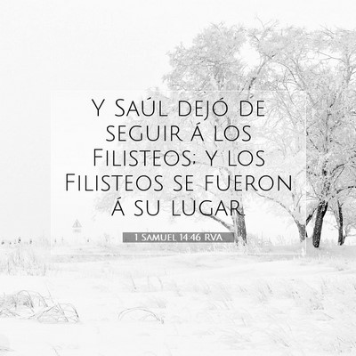 Picture 07 - 1 Samuel 14:46 RVA - Y Saúl dejó de seguir á los Filisteos; y los - Bible Verse Picture
