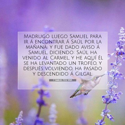 Picture 07 - 1 Samuel 15:12 RVA - Madrugó luego Samuel para ir á encontrar á - Bible Verse Picture