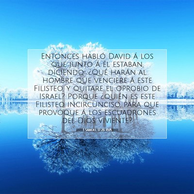 Picture 07 - 1 Samuel 17:26 RVA - Entonces habló David á los que junto á él - Bible Verse Picture