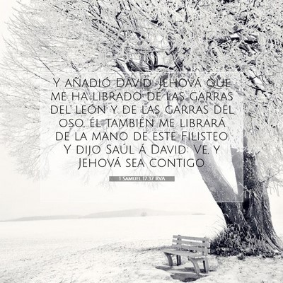 Picture 07 - 1 Samuel 17:37 RVA - Y añadió David: Jehová que me ha librado de - Bible Verse Picture