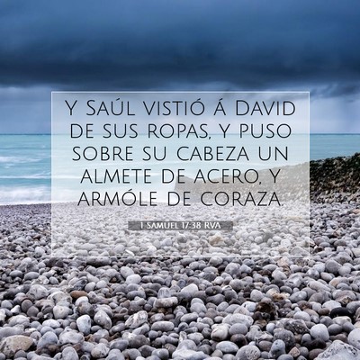Picture 07 - 1 Samuel 17:38 RVA - Y Saúl vistió á David de sus ropas, y puso - Bible Verse Picture