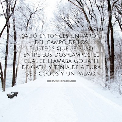 Picture 07 - 1 Samuel 17:4 RVA - Salió entonces un varón del campo de los - Bible Verse Picture