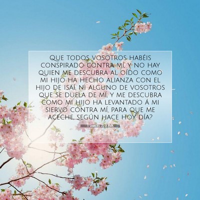 Picture 07 - 1 Samuel 22:8 RVA - Que todos vosotros habéis conspirado contra mí, - Bible Verse Picture