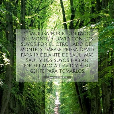 Picture 07 - 1 Samuel 23:26 RVA - Y Saúl iba por el un lado del monte, y David con - Bible Verse Picture