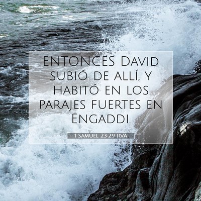 Picture 07 - 1 Samuel 23:29 RVA - ENTONCES David subió de allí, y habitó en los - Bible Verse Picture