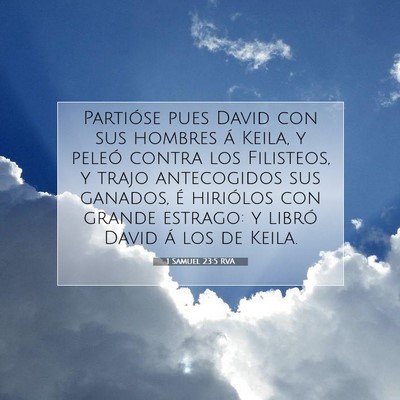 Picture 07 - 1 Samuel 23:5 RVA - Partióse pues David con sus hombres á Keila, y - Bible Verse Picture