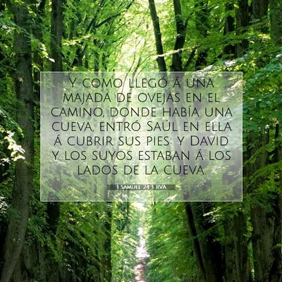 Picture 07 - 1 Samuel 24:3 RVA - Y como llegó á una majada de ovejas en el - Bible Verse Picture