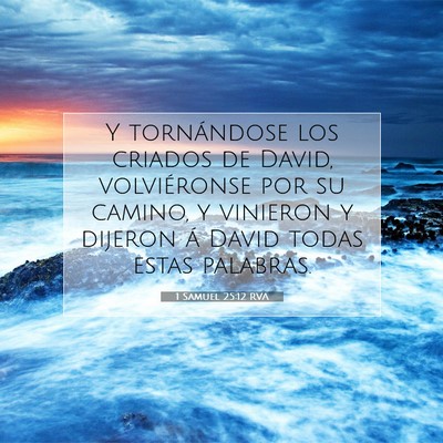 Picture 07 - 1 Samuel 25:12 RVA - Y tornándose los criados de David, volviéronse - Bible Verse Picture