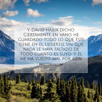 Picture 07 - 1 Samuel 25:21 RVA - Y David había dicho: Ciertamente en vano he - Bible Verse Picture