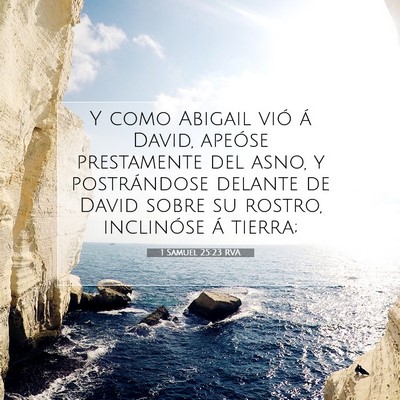 Picture 07 - 1 Samuel 25:23 RVA - Y como Abigail vió á David, apeóse prestamente - Bible Verse Picture