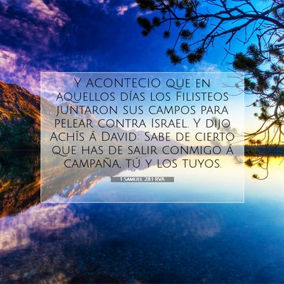 Picture 07 - 1 Samuel 28:1 RVA - Y ACONTECIO que en aquellos días los Filisteos - Bible Verse Picture