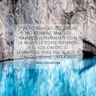 Picture 07 - 1 Samuel 28:23 RVA - Y él lo rehusó, diciendo: No comeré. Mas sus - Bible Verse Picture