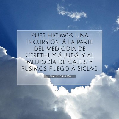 Picture 07 - 1 Samuel 30:14 RVA - Pues hicimos una incursión á la parte del - Bible Verse Picture
