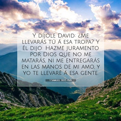Picture 07 - 1 Samuel 30:15 RVA - Y díjole David: ¿Me llevarás tú á esa tropa? - Bible Verse Picture