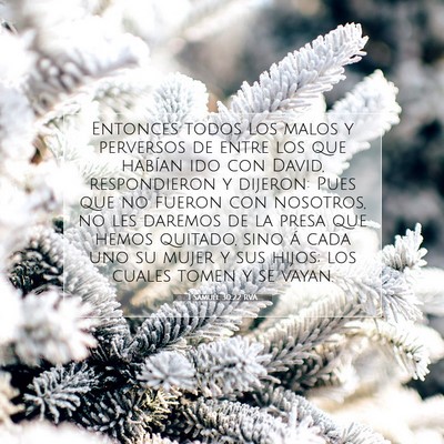 Picture 07 - 1 Samuel 30:22 RVA - Entonces todos los malos y perversos de entre los - Bible Verse Picture