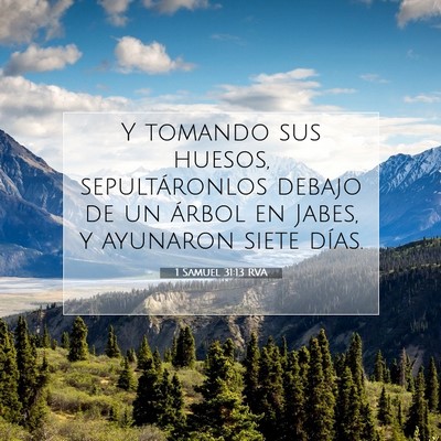 Picture 07 - 1 Samuel 31:13 RVA - Y tomando sus huesos, sepultáronlos debajo de un - Bible Verse Picture