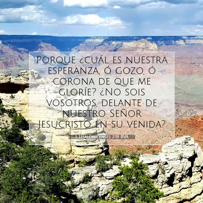 Picture 07 - 1 Tesalonicenses 2:19 RVA - Porque ¿cuál es nuestra esperanza, ó gozo, ó - Bible Verse Picture