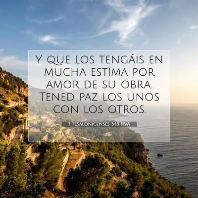 Picture 07 - 1 Tesalonicenses 5:13 RVA - Y que los tengáis en mucha estima por amor de su - Bible Verse Picture