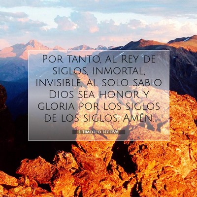 Picture 07 - 1 Timoteo 1:17 RVA - Por tanto, al Rey de siglos, inmortal, invisible, - Bible Verse Picture
