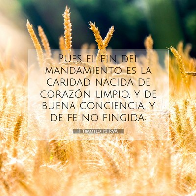 Picture 07 - 1 Timoteo 1:5 RVA - Pues el fin del mandamiento es la caridad nacida - Bible Verse Picture