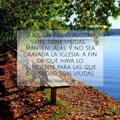 Picture 07 - 1 Timoteo 5:16 RVA - Si algún fiel ó alguna fiel tiene viudas, - Bible Verse Picture