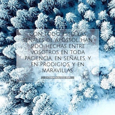 Picture 07 - 2 Corintios 12:12 RVA - Con todo esto, las señales de apóstol han sido - Bible Verse Picture