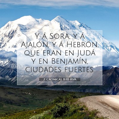 Picture 07 - 2 Crónicas 11:10 RVA - Y á Sora, y á Ajalón, y á Hebrón, que eran - Bible Verse Picture