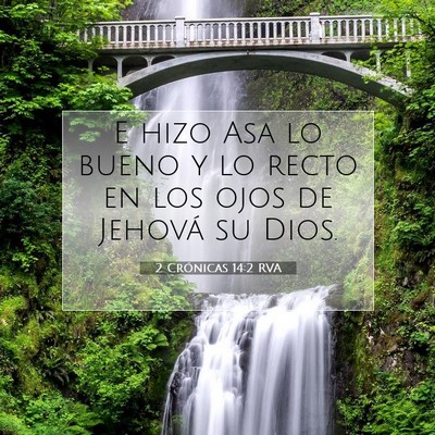 Picture 07 - 2 Crónicas 14:2 RVA - E hizo Asa lo bueno y lo recto en los ojos de - Bible Verse Picture