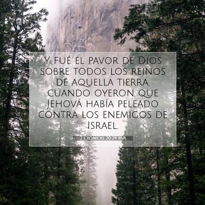 Picture 07 - 2 Crónicas 20:29 RVA - Y fué el pavor de Dios sobre todos los reinos de - Bible Verse Picture