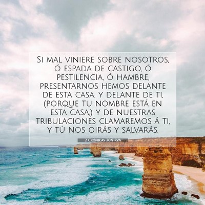 Picture 07 - 2 Crónicas 20:9 RVA - Si mal viniere sobre nosotros, ó espada de - Bible Verse Picture