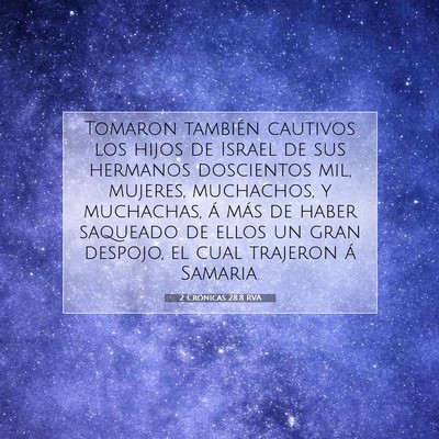 Picture 07 - 2 Crónicas 28:8 RVA - Tomaron también cautivos los hijos de Israel de - Bible Verse Picture