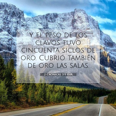 Picture 07 - 2 Crónicas 3:9 RVA - Y el peso de los clavos tuvo cincuenta siclos de - Bible Verse Picture