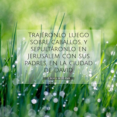 Picture 07 - 2 Reyes 14:20 RVA - Trajéronlo luego sobre caballos, y sepultáronlo - Bible Verse Picture