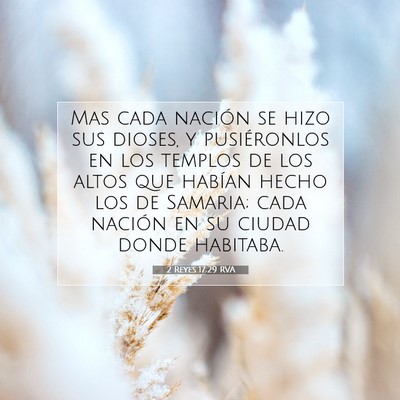 Picture 07 - 2 Reyes 17:29 RVA - Mas cada nación se hizo sus dioses, y - Bible Verse Picture