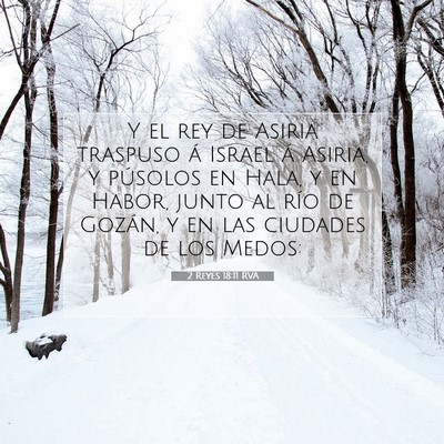 Picture 07 - 2 Reyes 18:11 RVA - Y el rey de Asiria traspuso á Israel á Asiria, - Bible Verse Picture