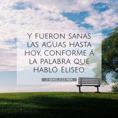 Picture 07 - 2 Reyes 2:22 RVA - Y fueron sanas las aguas hasta hoy, conforme á - Bible Verse Picture