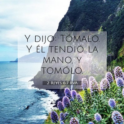 Picture 07 - 2 Reyes 6:7 RVA - Y dijo: Tómalo. Y él tendió la mano, y - Bible Verse Picture