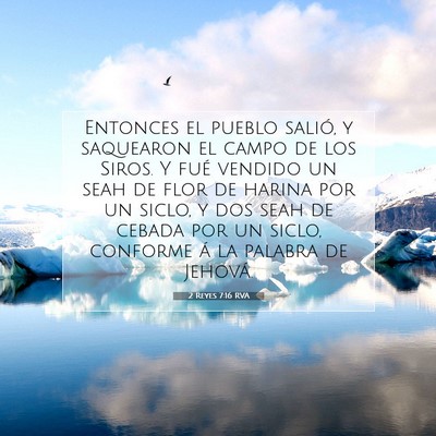Picture 07 - 2 Reyes 7:16 RVA - Entonces el pueblo salió, y saquearon el campo - Bible Verse Picture