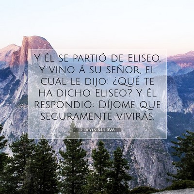 Picture 07 - 2 Reyes 8:14 RVA - Y él se partió de Eliseo, y vino á su señor, - Bible Verse Picture