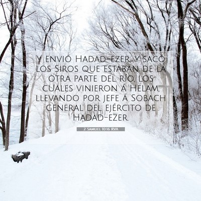 Picture 07 - 2 Samuel 10:16 RVA - Y envió Hadad-ezer, y sacó los Siros que - Bible Verse Picture