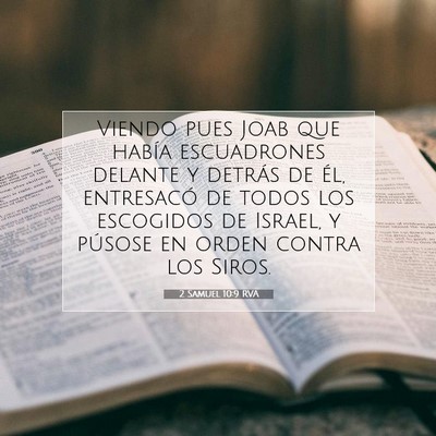 Picture 07 - 2 Samuel 10:9 RVA - Viendo pues Joab que había escuadrones delante y - Bible Verse Picture